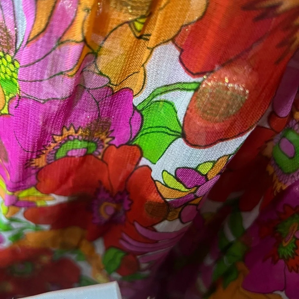 Miss June Paris floral v-neck midi dress OS - Picture 5 of 6